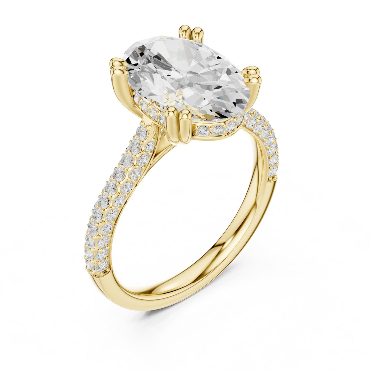 Oval Hidden Halo Lab Grown Diamond Engagement Ring