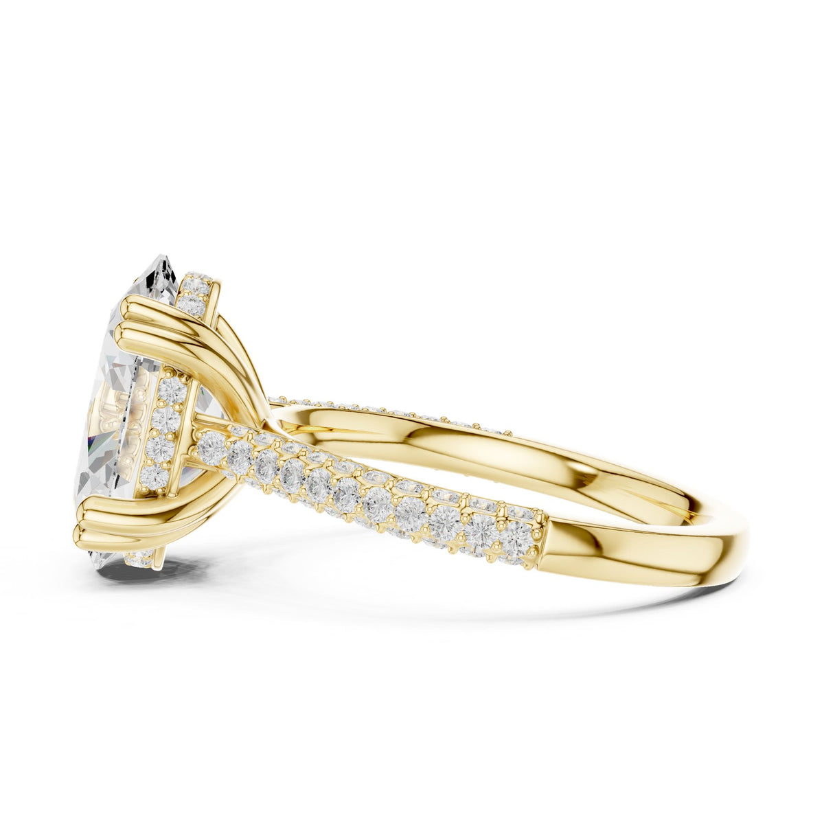 Oval Hidden Halo Lab Grown Diamond Engagement Ring