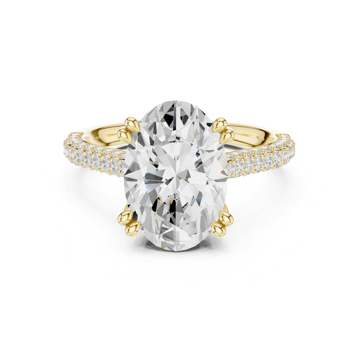 Oval Hidden Halo Lab Grown Diamond Engagement Ring