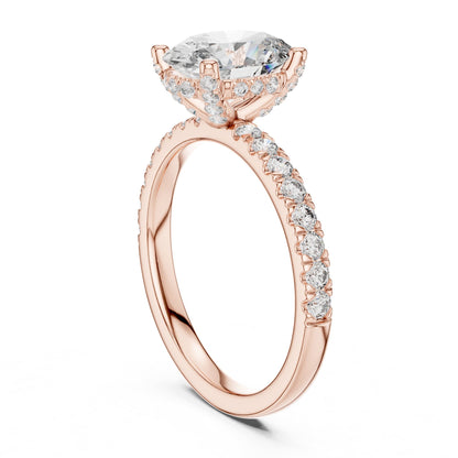 Oval Hidden Halo Lab Grown Diamond Engagement Ring