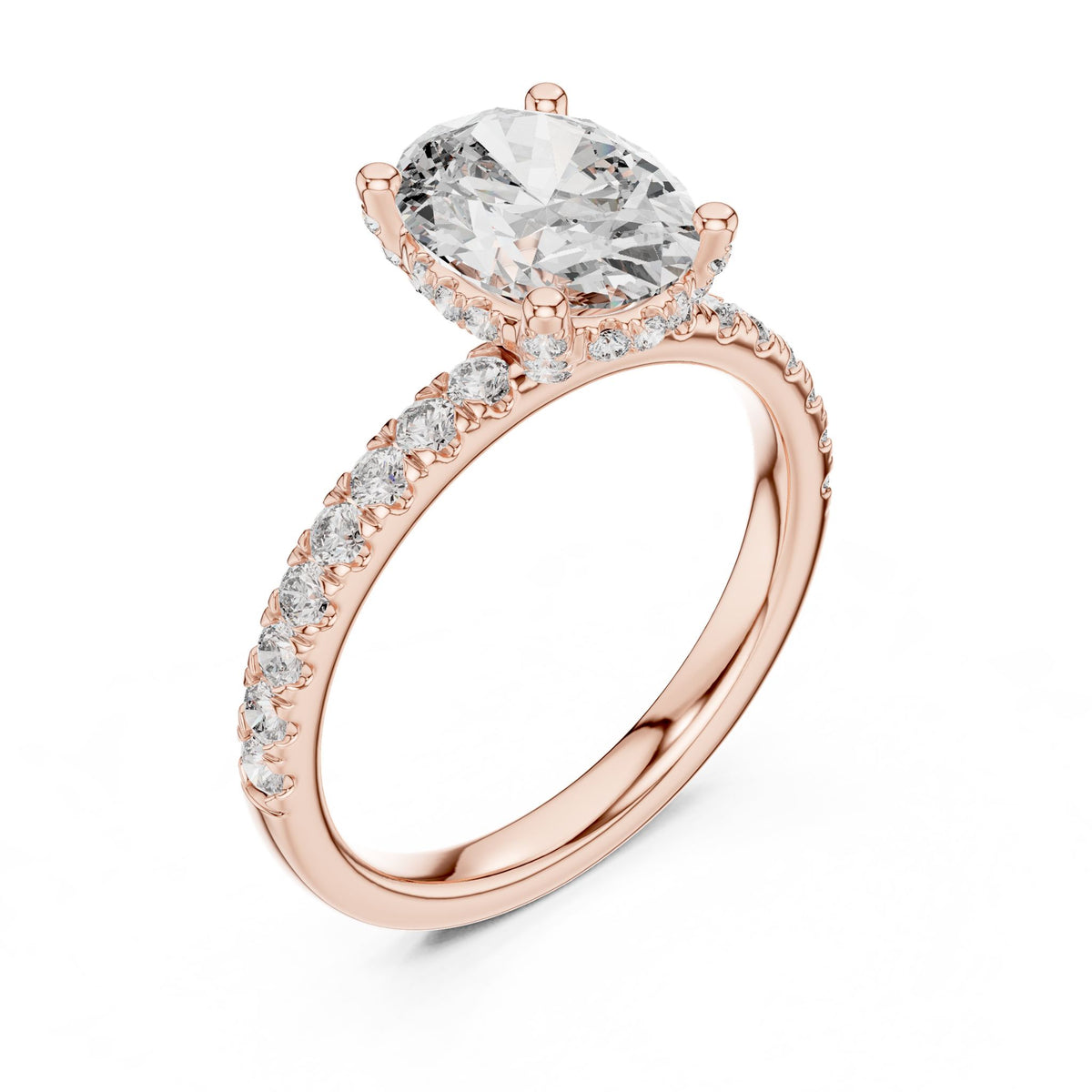 Oval Hidden Halo Lab Grown Diamond Engagement Ring