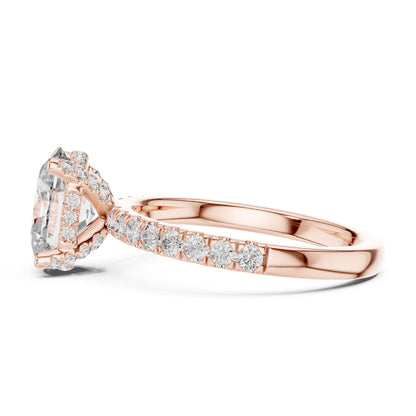 Oval Hidden Halo Lab Grown Diamond Engagement Ring