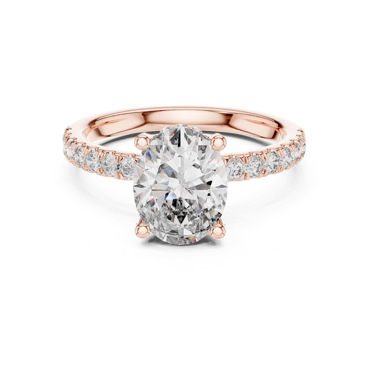 Oval Hidden Halo Lab Grown Diamond Engagement Ring
