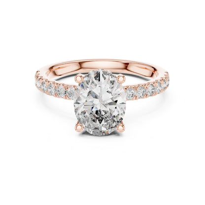 Oval Hidden Halo Lab Grown Diamond Engagement Ring