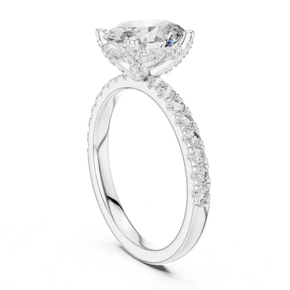 Oval Hidden Halo Lab Grown Diamond Engagement Ring
