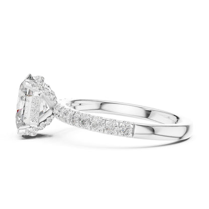 Oval Hidden Halo Lab Grown Diamond Engagement Ring