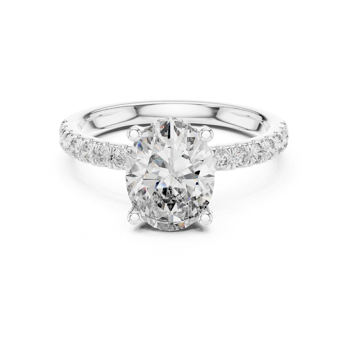 Oval Hidden Halo Lab Grown Diamond Engagement Ring