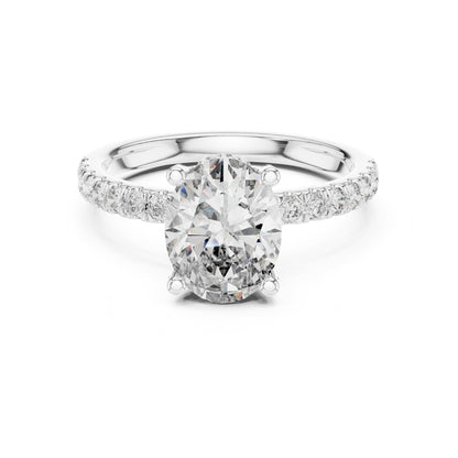 Oval Hidden Halo Lab Grown Diamond Engagement Ring