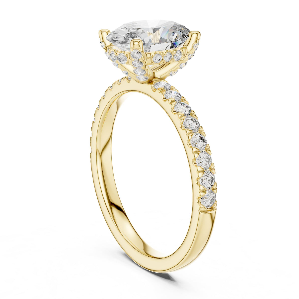 Oval Hidden Halo Lab Grown Diamond Engagement Ring