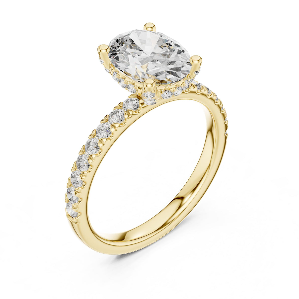 Oval Hidden Halo Lab Grown Diamond Engagement Ring