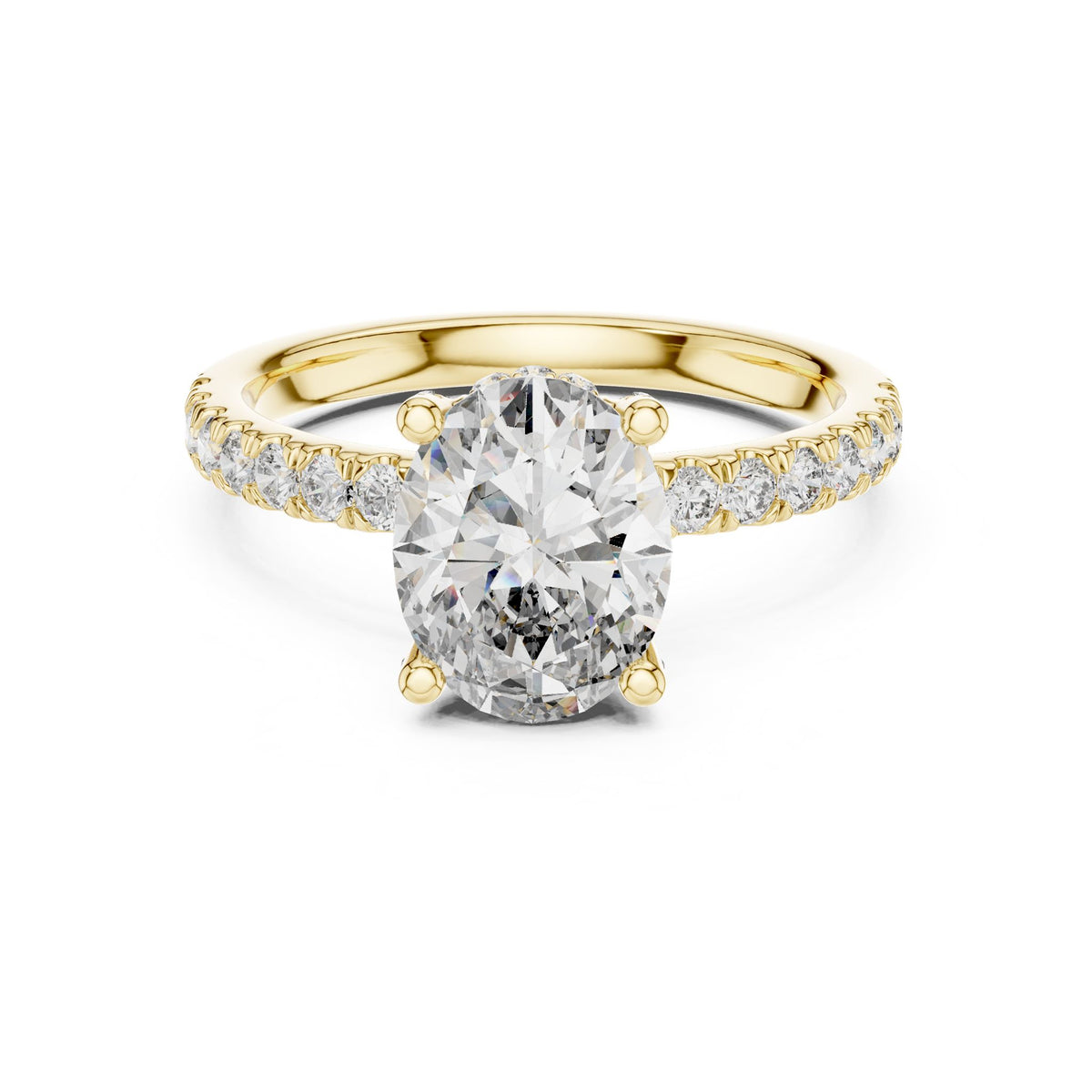 Oval Hidden Halo Lab Grown Diamond Engagement Ring