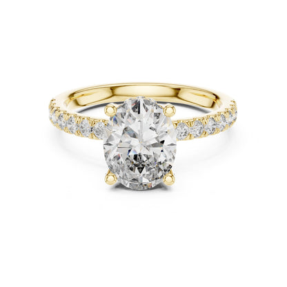 Oval Hidden Halo Lab Grown Diamond Engagement Ring