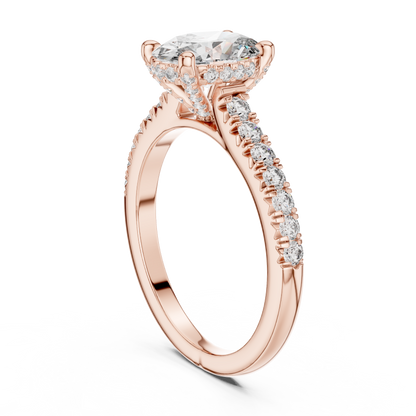 Oval Hidden Halo Lab Grown Diamond Engagement Ring