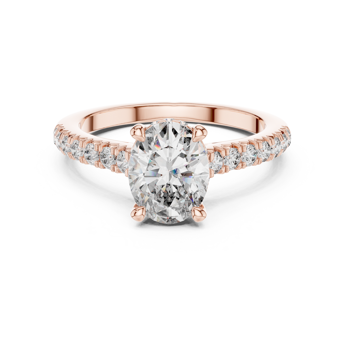 Oval Hidden Halo Lab Grown Diamond Engagement Ring