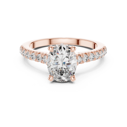Oval Hidden Halo Lab Grown Diamond Engagement Ring
