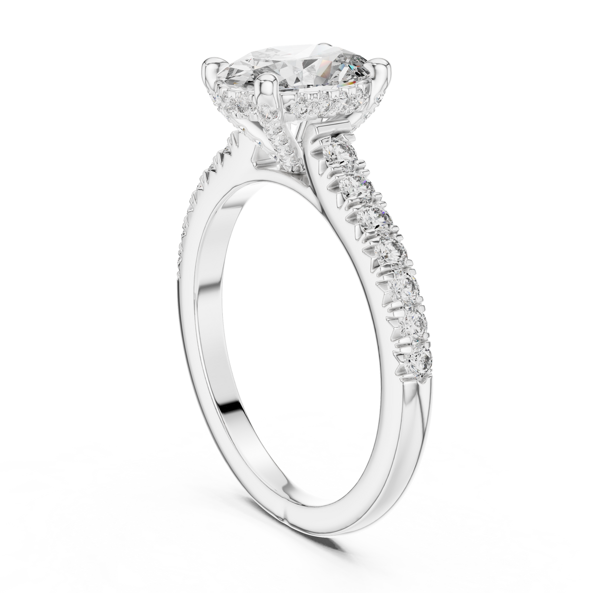 Oval Hidden Halo Lab Grown Diamond Engagement Ring