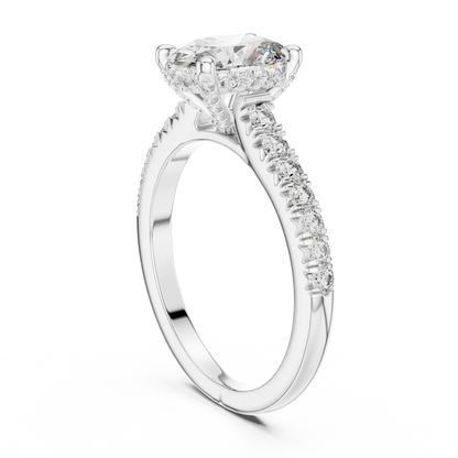 Oval Hidden Halo Lab Grown Diamond Engagement Ring