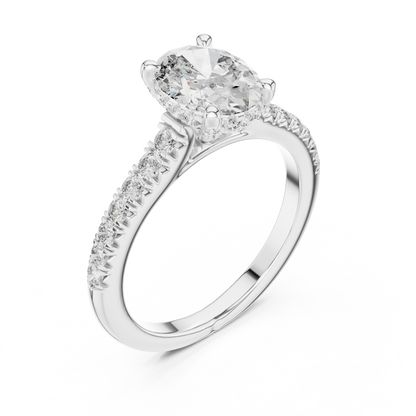 Oval Hidden Halo Lab Grown Diamond Engagement Ring