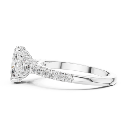 Oval Hidden Halo Lab Grown Diamond Engagement Ring