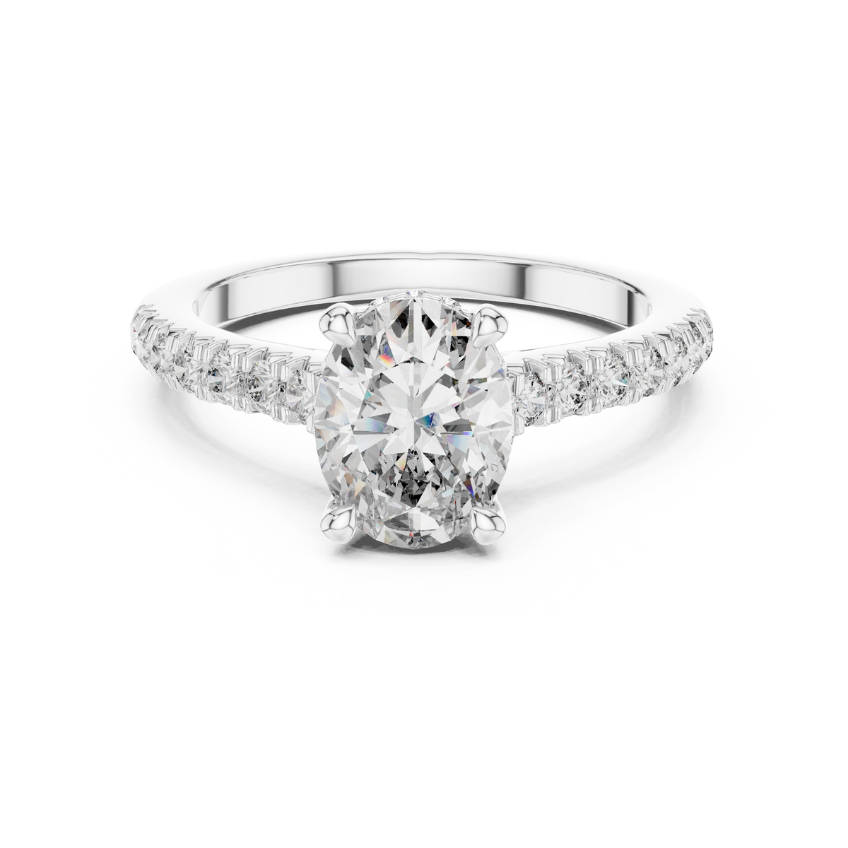 Oval Hidden Halo Lab Grown Diamond Engagement Ring