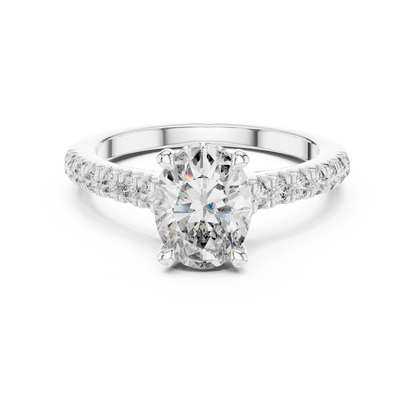 Oval Hidden Halo Lab Grown Diamond Engagement Ring