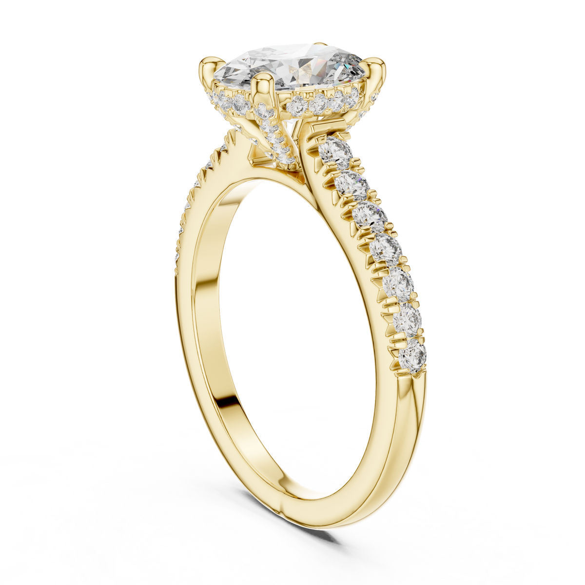Oval Hidden Halo Lab Grown Diamond Engagement Ring