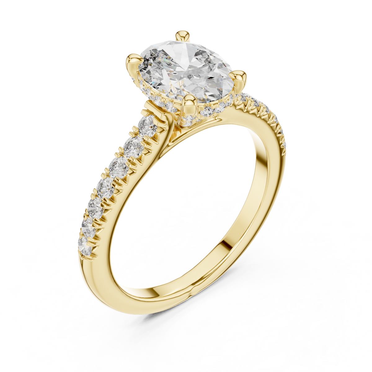 Oval Hidden Halo Lab Grown Diamond Engagement Ring