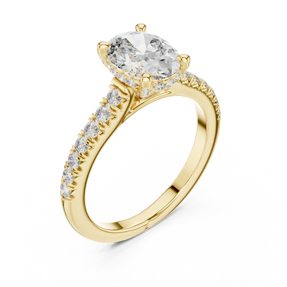 Oval Hidden Halo Lab Grown Diamond Engagement Ring