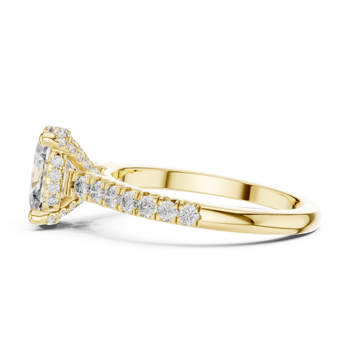 Oval Hidden Halo Lab Grown Diamond Engagement Ring