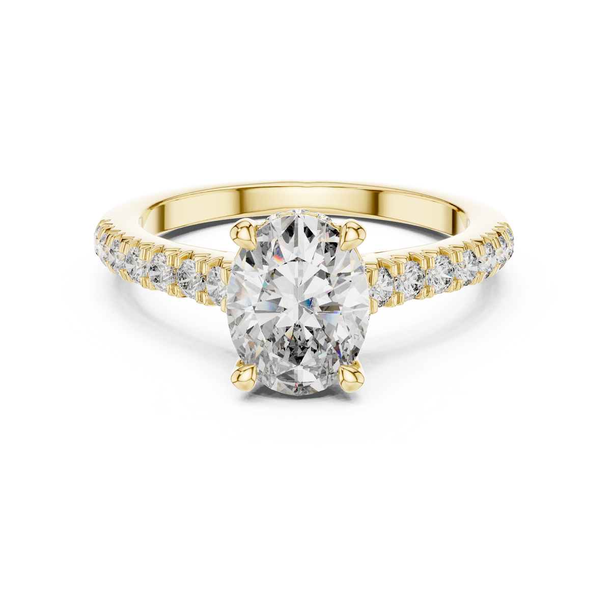 Oval Hidden Halo Lab Grown Diamond Engagement Ring