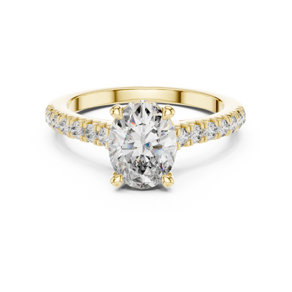 Oval Hidden Halo Lab Grown Diamond Engagement Ring