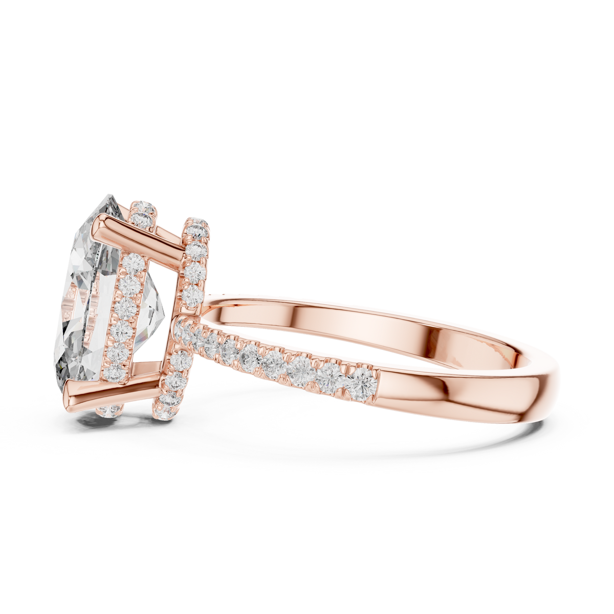 Oval Hidden Halo Lab Grown Diamond Engagement Ring