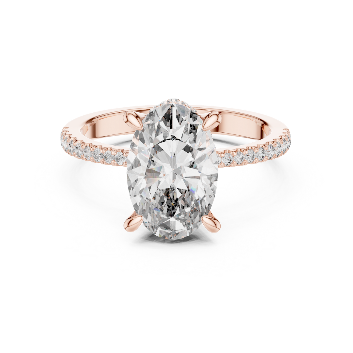 Oval Hidden Halo Lab Grown Diamond Engagement Ring