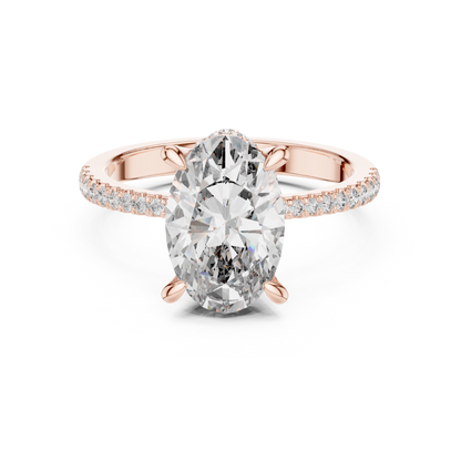 Oval Hidden Halo Lab Grown Diamond Engagement Ring