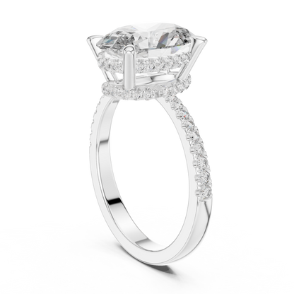 Oval Hidden Halo Lab Grown Diamond Engagement Ring