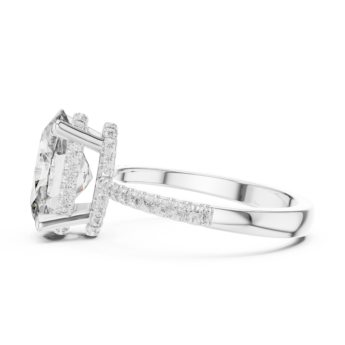Oval Hidden Halo Lab Grown Diamond Engagement Ring
