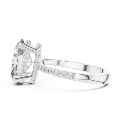 Oval Hidden Halo Lab Grown Diamond Engagement Ring