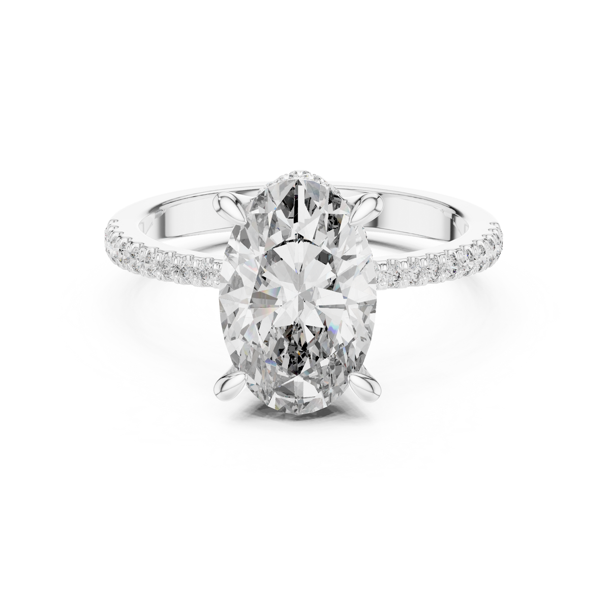 Oval Hidden Halo Lab Grown Diamond Engagement Ring