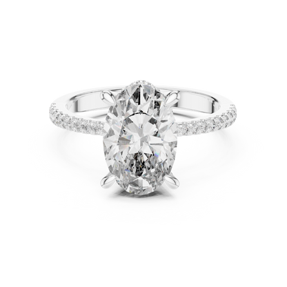 Oval Hidden Halo Lab Grown Diamond Engagement Ring