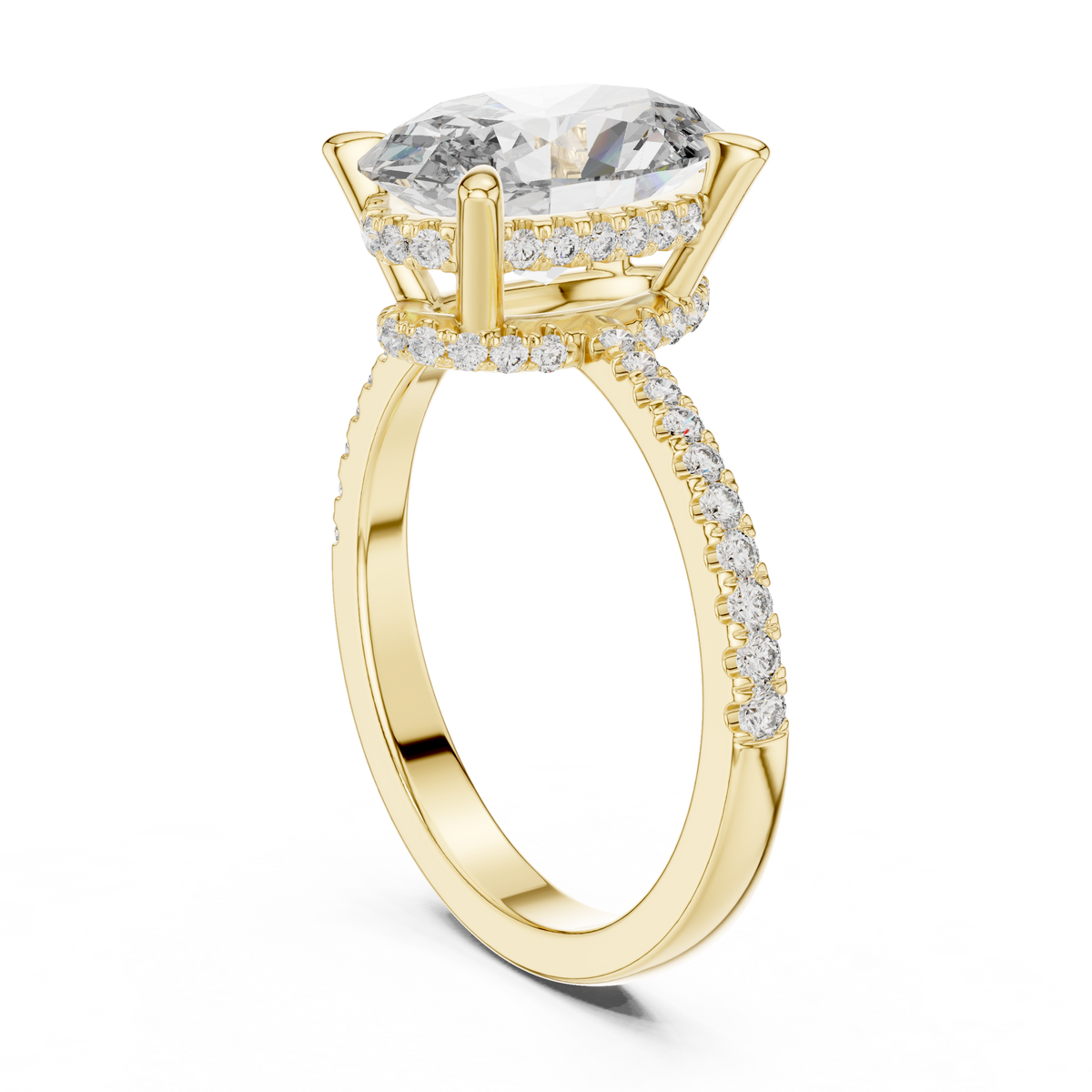 Oval Hidden Halo Lab Grown Diamond Engagement Ring