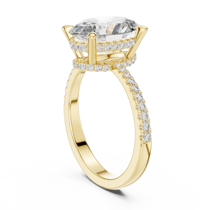 Oval Hidden Halo Lab Grown Diamond Engagement Ring