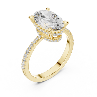 Oval Hidden Halo Lab Grown Diamond Engagement Ring