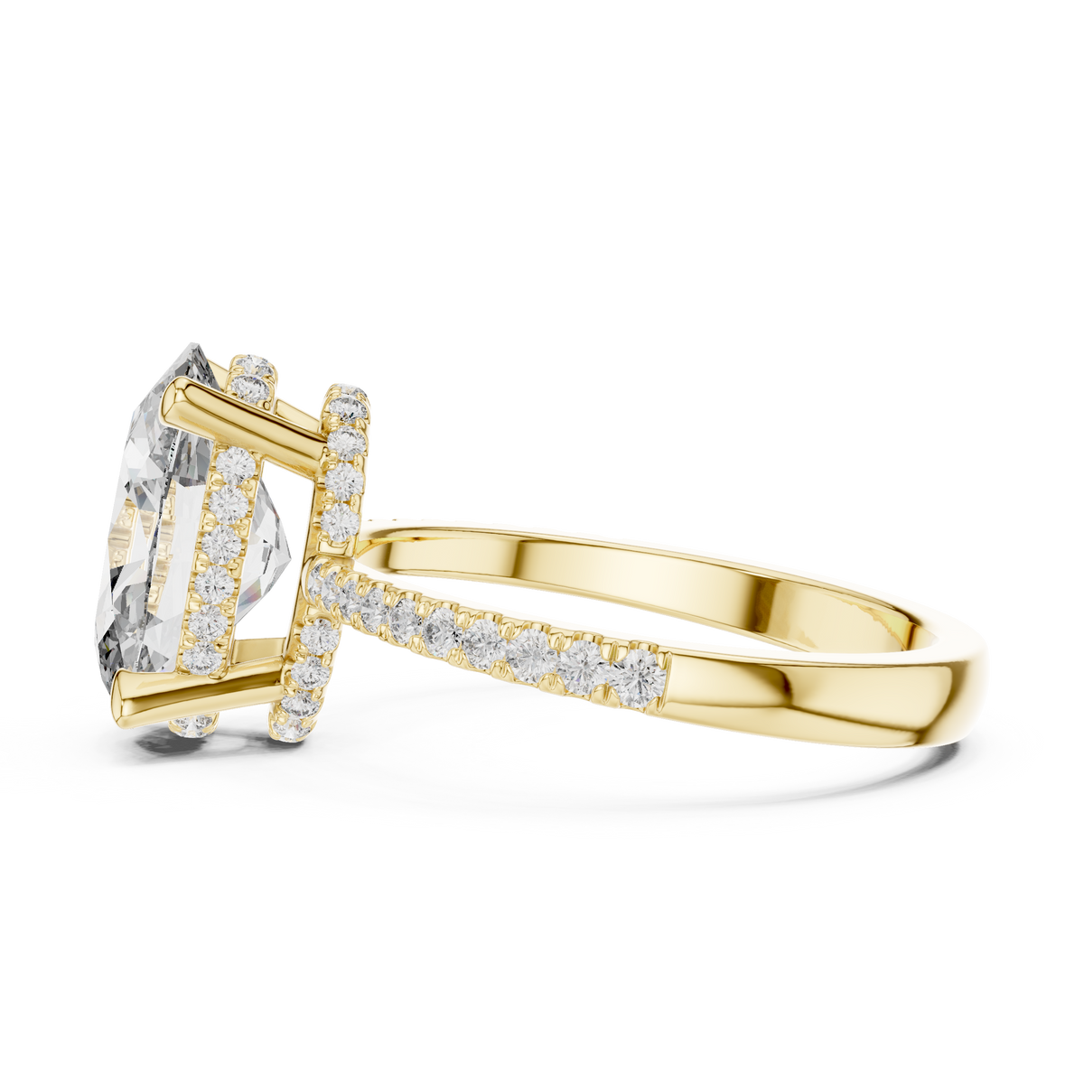 Oval Hidden Halo Lab Grown Diamond Engagement Ring