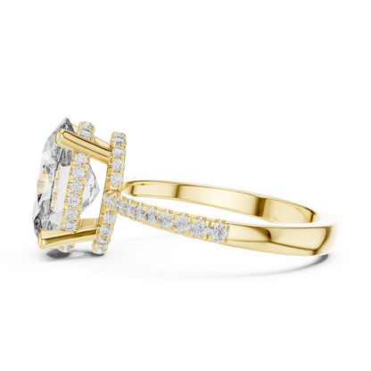 Oval Hidden Halo Lab Grown Diamond Engagement Ring