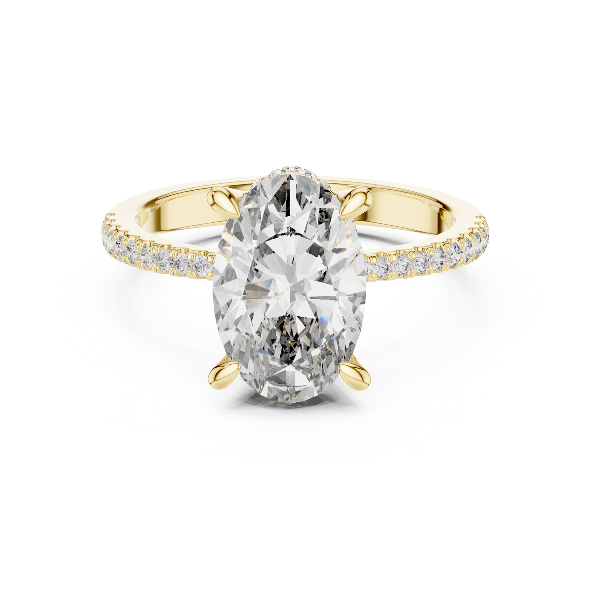 Oval Hidden Halo Lab Grown Diamond Engagement Ring