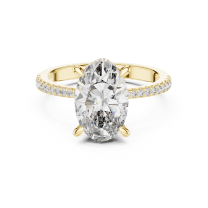 Oval Hidden Halo Lab Grown Diamond Engagement Ring