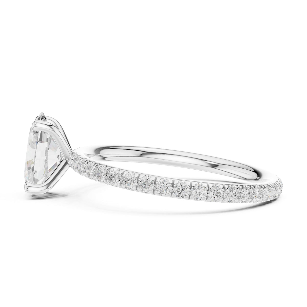 Oval Pave Lab Grown Diamond Engagement Ring