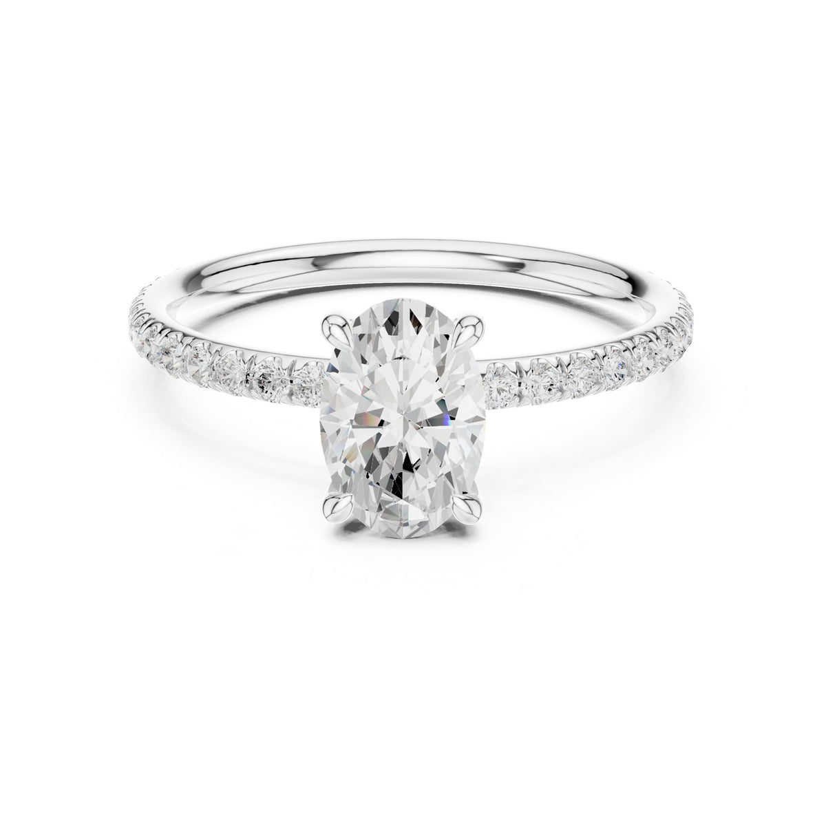 Oval Pave Lab Grown Diamond Engagement Ring