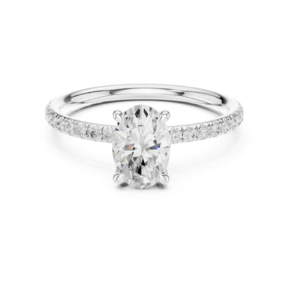 Oval Pave Lab Grown Diamond Engagement Ring