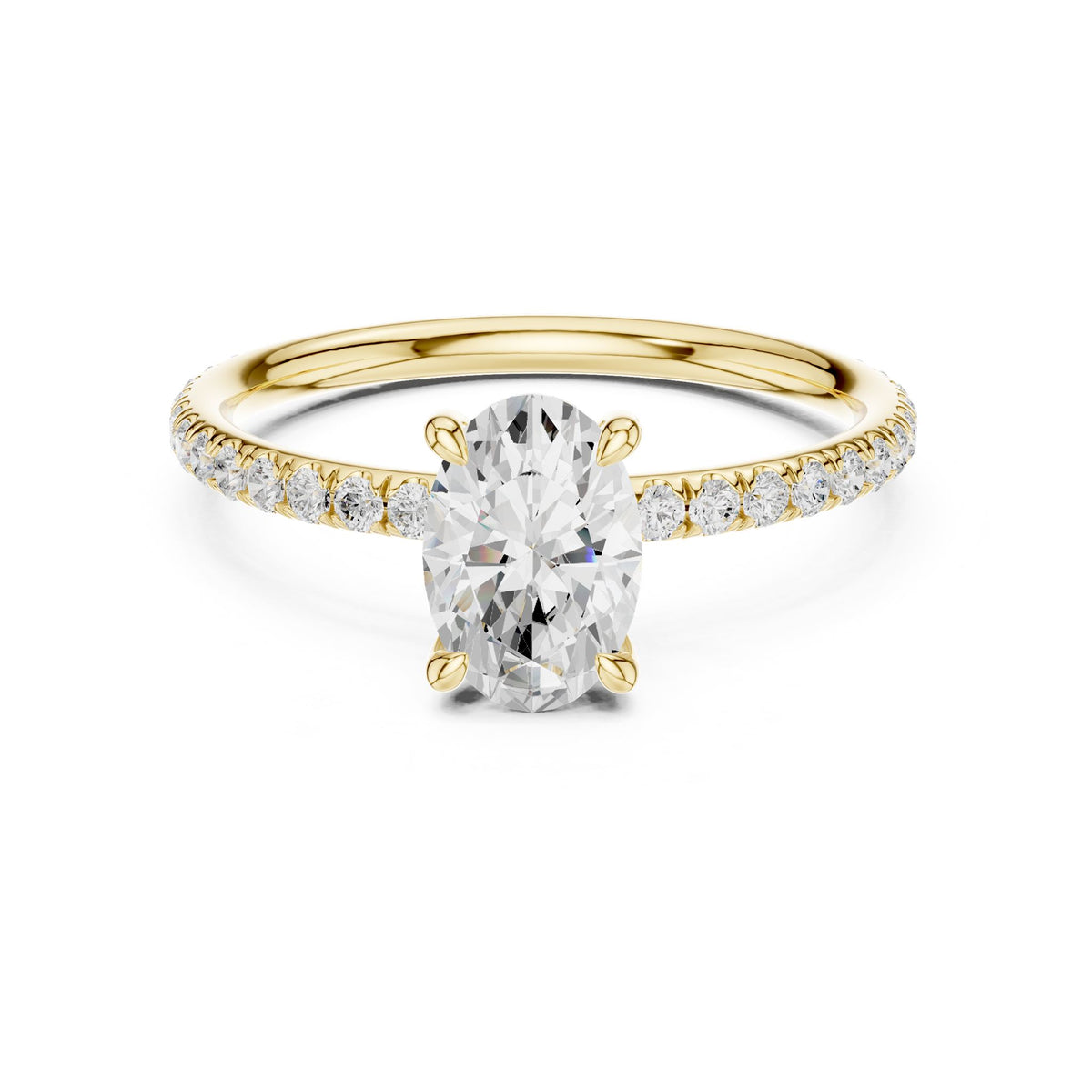 Oval Pave Lab Grown Diamond Engagement Ring
